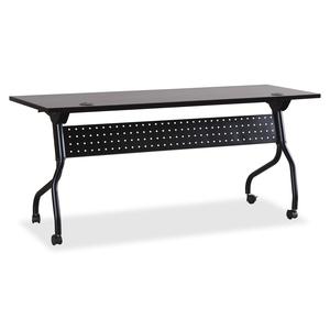 Lorell Flip Top Training Table - Rectangle Top - Four Leg Base - 4 Legs x 72" Table Top Width x 23.50" Table Top Depth - 29.50" Height x 70.88" Width x 23.63" Depth - Assembly Required - Espresso, Bla. Picture 8