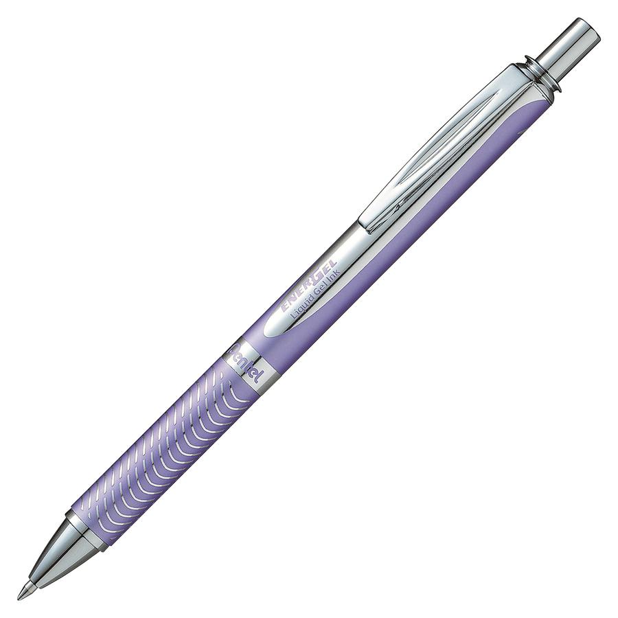 EnerGel EnerGel Alloy Retractable Gel Pens - Medium Pen Point - 0.7 mm Pen Point Size - Refillable - Retractable - Black Gel-based Ink - Violet Metal Barrel - Stainless Steel Tip - 1 Each. Picture 2