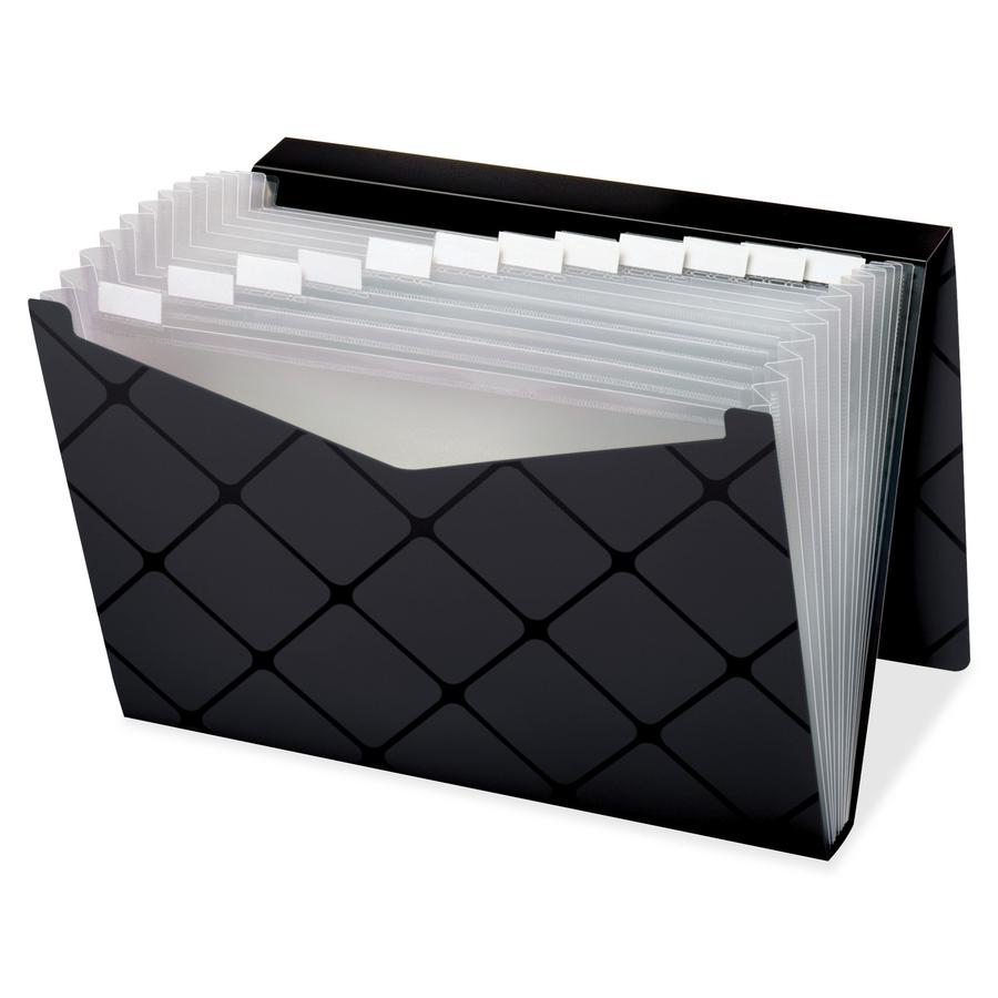 Pendaflex Letter Recycled Expanding File - 8 1/2" x 11" - 13 Pocket(s) - Black - 30% Recycled - 1 Each. Picture 3