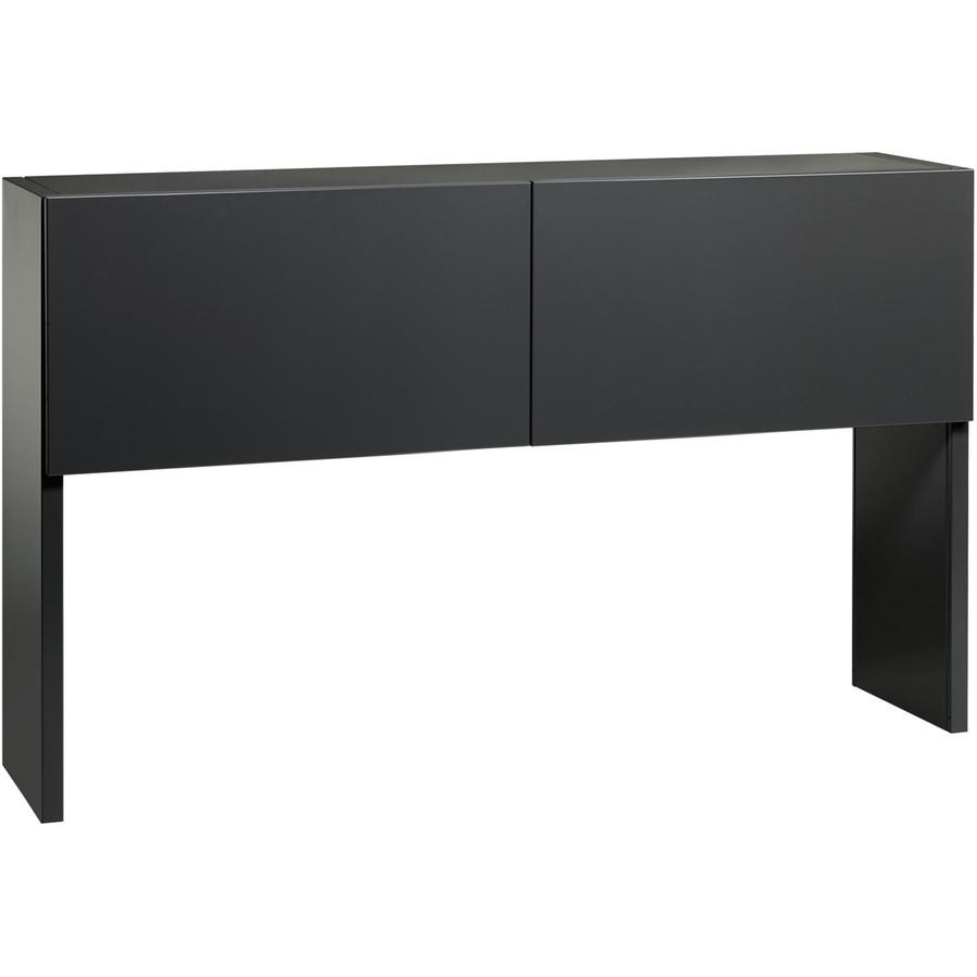 Lorell Fortress Modular Series Stack-on Hutch - 60" - Material: Steel - Finish: Charcoal - Grommet, Cord Management. Picture 2