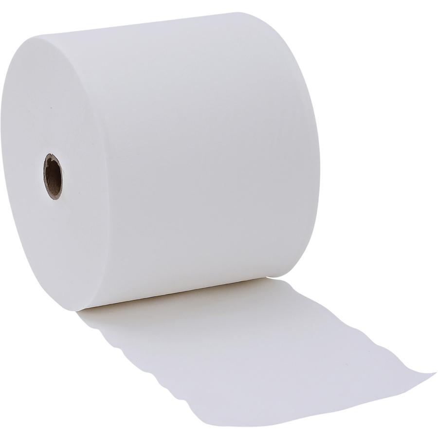 Genuine Joe Solutions Double Capacity Bath Tissue - 2 Ply - 1000 Sheets/Roll - 0.71" Core - White - Virgin Fiber - 36 / Carton. Picture 2