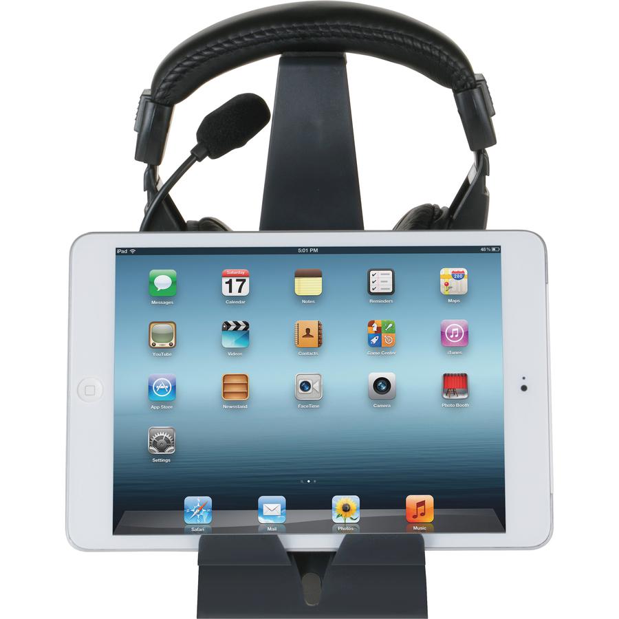 Allsop Headset Hangout, Universal Headphone Stand & Tablet Holder - (31661) - Allsop Headset Hangout, Universal Headphone Stand & Tablet Holder - 9.5" x 3.5" x 8" x - 1 Each - Black. Picture 3