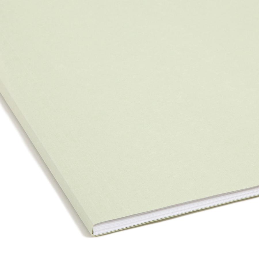 Smead FasTab 1/3 Tab Cut Letter Recycled Fastener Folder - 8 1/2" x 11" - 2 Fastener(s) - Top Tab Location - Assorted Position Tab Position - Moss - 10% Recycled - 18 / Box. Picture 2