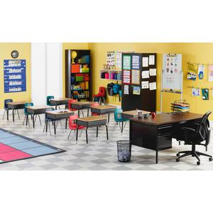 Lorell 18" Seat-height Stacking Student Chairs - Four-legged Base - Black - Polypropylene - 4 / Carton. Picture 4