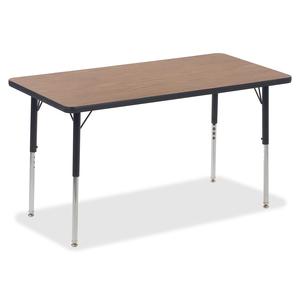 Lorell Classroom Activity Tabletop - High Pressure Laminate (HPL) Rectangle, Medium Oak Top - 24" Table Top Width x 48" Table Top Depth x 1.13" Table Top Thickness - Assembly Required - 1 Each. Picture 2
