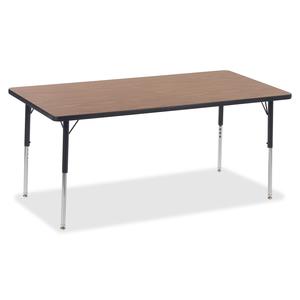Lorell Medium Oak Laminate Rectangular Activity Tabletop - High Pressure Laminate (HPL) Rectangle, Medium Oak Top - 30" Table Top Width x 60" Table Top Depth x 1.13" Table Top Thickness - Assembly Req. Picture 2