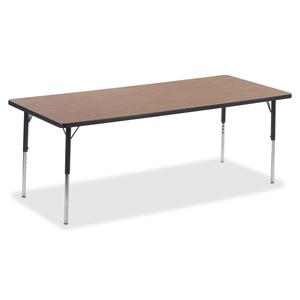 Lorell Classroom Activity Tabletop - High Pressure Laminate (HPL) Rectangle, Medium Oak Top - 30" Table Top Width x 72" Table Top Depth x 1.13" Table Top Thickness - Assembly Required - 1 Each. Picture 3