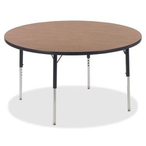 Lorell Classroom Activity Tabletop - High Pressure Laminate (HPL) Round, Medium Oak Top - 1.13" Table Top Thickness x 48" Table Top Diameter - Assembly Required - 1 Each. Picture 2