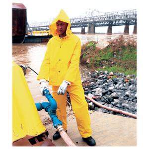 River City Three-piece Rainsuit - Recommended for: Agriculture, Construction, Transportation, Sanitation, Carpentry, Landscaping - Large Size - Water Protection - Snap Closure - Polyester, Polyvinyl C. Picture 3