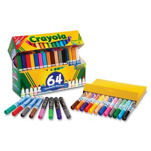 Crayola Washable Markers - Conical Marker Point StyleGel-based Ink - 64 / Set. Picture 3