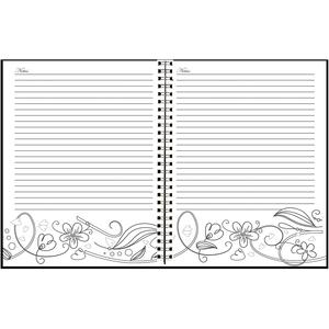 House of Doolittle Doodle Notes Spiral Notebook - 111 Pages - Spiral Bound - 7" x 9" - Black & White Flower Cover - Hard Cover - Recycled - 1 Each. Picture 4