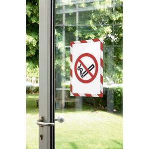 DURABLE&reg; DURAFRAME&reg; SECURITY Self-Adhesive Magnetic Letter Sign Holder - Holds Letter-Size 8-1/2" x 11" , Red/White, 2 Pack. Picture 5