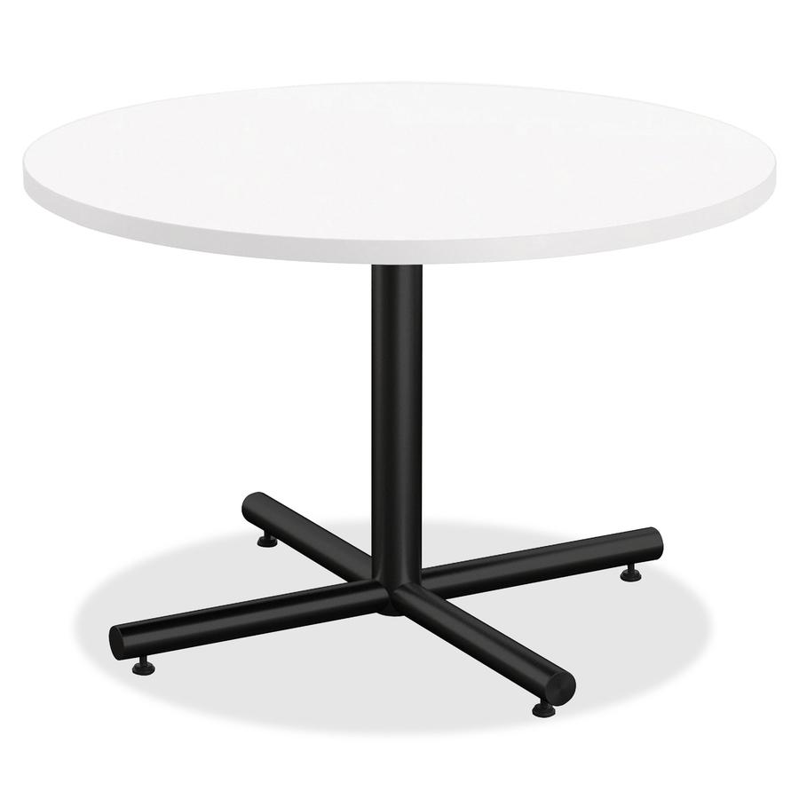 Lorell Hospitality White Laminate Round Tabletop - White Laminate Round Top x 42" Table Top Diameter - Assembly Required. Picture 4