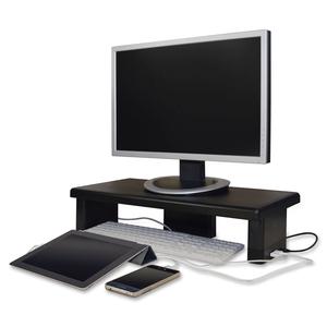 DAC Stax Ergonomic Height Adjustable Monitor Stand with 2 USB Ports - 66 lb Load Capacity - 4.8" Height x 13" Width x 10.5" Depth - Black. Picture 5