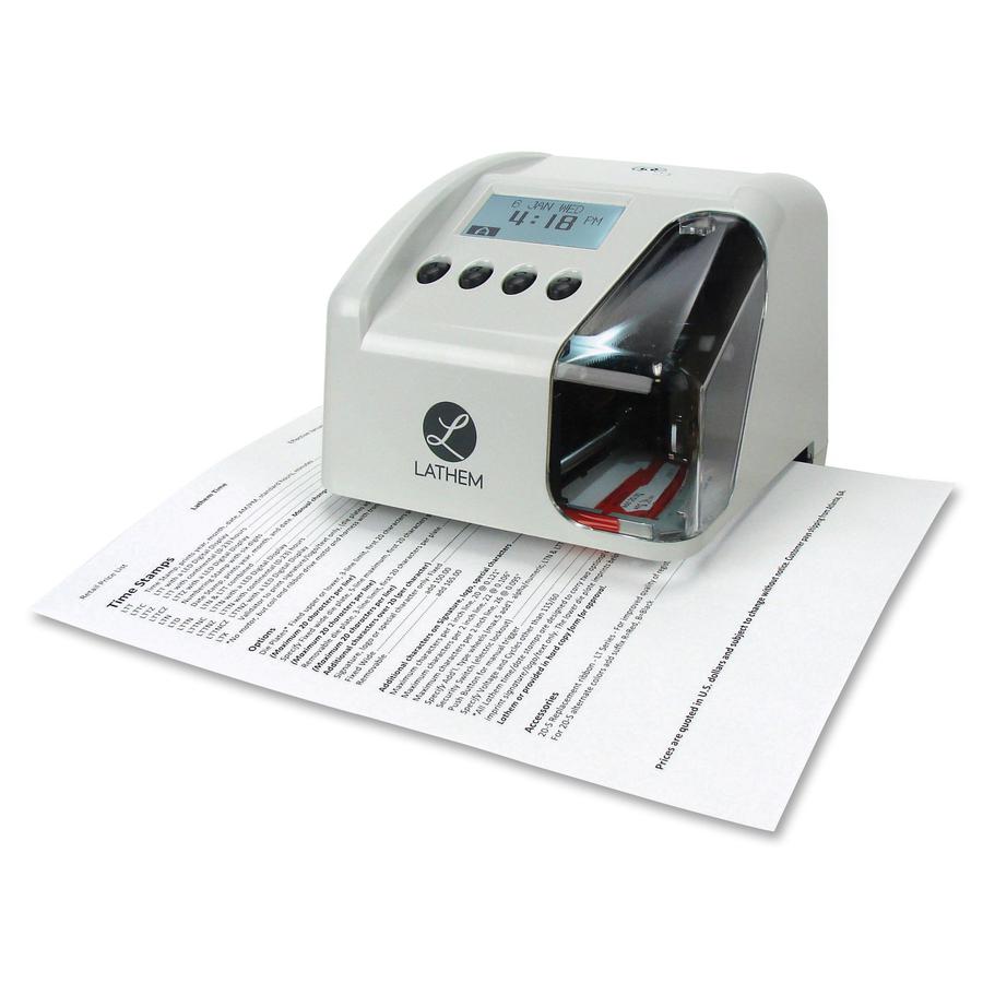 Lathem LT5 Electronic Time and Date Stamp - Card Punch/Stamp - Digital - Time, Date Record Time. Picture 3