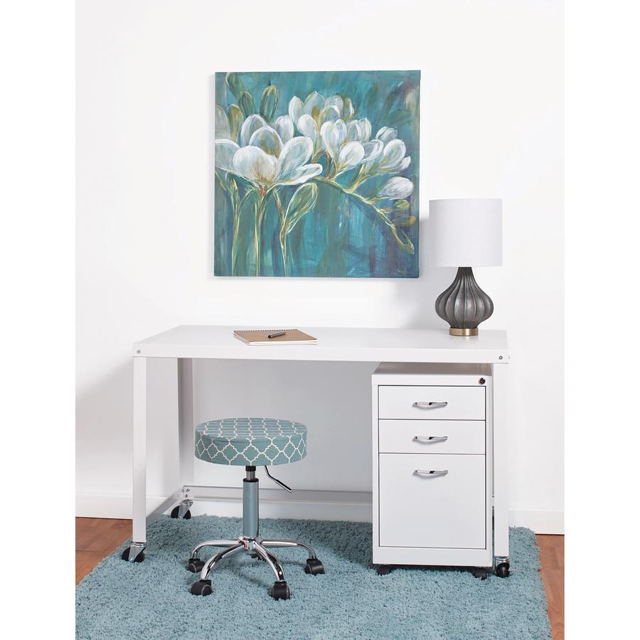 Lorell SOHO Personal Mobile Desk - Rectangle Top - 48" Table Top Width x 23" Table Top Depth - 29.50" HeightAssembly Required - White - 1 Each. Picture 2