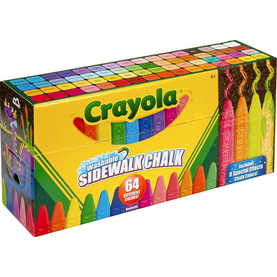 Crayola Washable Sidewalk Chalk - Unleash your colorful creativity outdoors! 64 unique, washable colors. Anti-roll stick design.. Picture 5