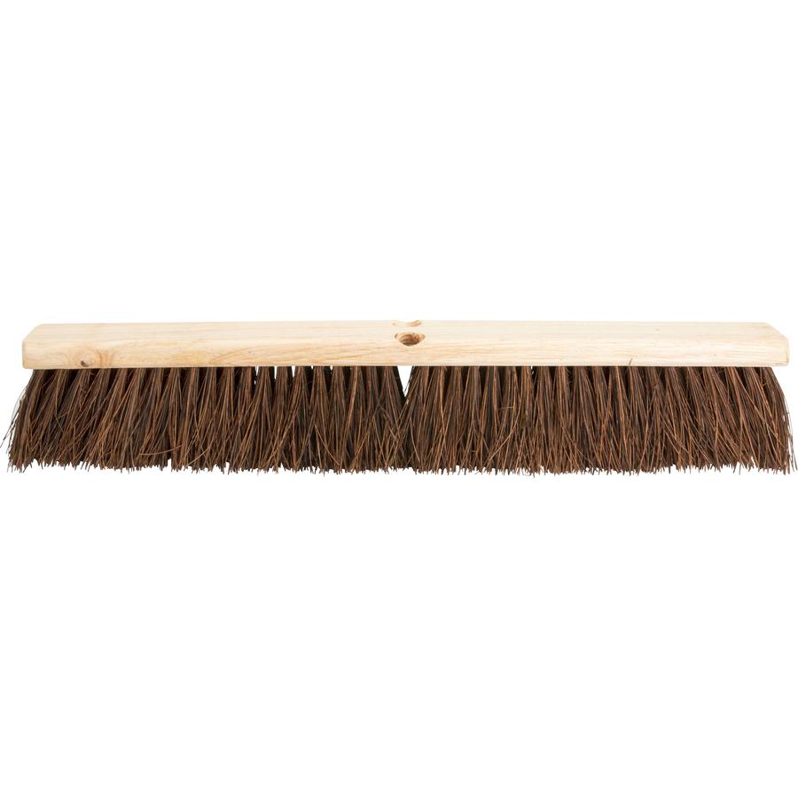 Genuine Joe 24" Push Broomhead - Brown - Lacquered Wood - 24" Length - 1 Each. Picture 2
