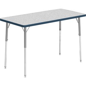 Lorell Classroom Activity Tabletop - Gray Nebula Rectangle, High Pressure Laminate (HPL) Top - 48" Table Top Width x 24" Table Top Depth x 1.13" Table Top Thickness - Assembly Required - 1 Each. Picture 3