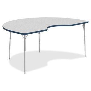 Lorell Classroom Activity Tabletop - Gray Nebula Kidney-shaped, High Pressure Laminate (HPL) Top - 72" Table Top Width x 48" Table Top Depth x 1.13" Table Top Thickness - 1 Each. Picture 2