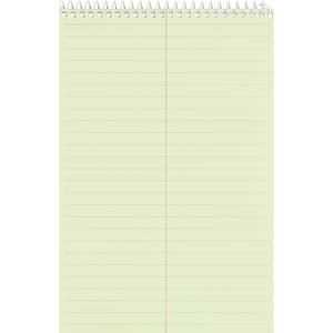 Business Source Steno Notebook - 70 Sheets - Wire Bound - Gregg Ruled Margin - 15 lb Basis Weight - 6" x 9" - Green Paper - Stiff-back - 12 / Pack. Picture 2