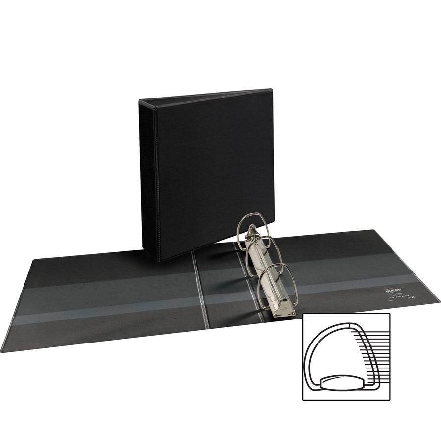 Avery&reg; Durable View Binders - EZD Rings - 3" Binder Capacity - Letter - 8 1/2" x 11" Sheet Size - 670 Sheet Capacity - 3 x D-Ring Fastener(s) - 4 Internal Pocket(s) - Poly - Black - Recycled - Eas. Picture 2