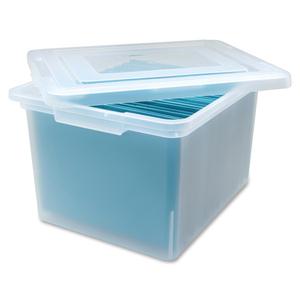 Lorell Stacking File Boxes - External Dimensions: 14.2" Width x 18" Depth x 10.8"Height - Media Size Supported: Letter, Legal - Interlocking Closure - Stackable - Plastic - Clear - For File - 2 / Bund. Picture 4