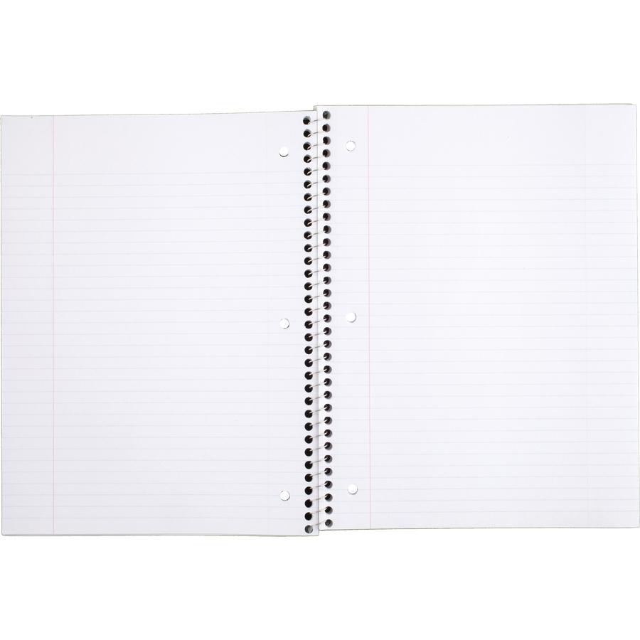 Mead One-subject Spiral Notebook - 70 Sheets - Spiral - College Ruled - 8" x 10 1/2" - White Paper - TanBoard Cover - Heavyweight, Punched - 12 / Bundle. Picture 2