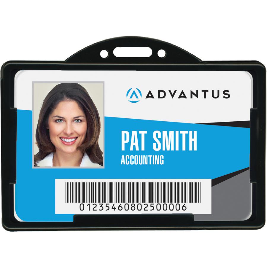 Advantus ID Card Holder - Support 3.38" x 2.13" Media - Horizontal - 25 / Pack - Black. Picture 3