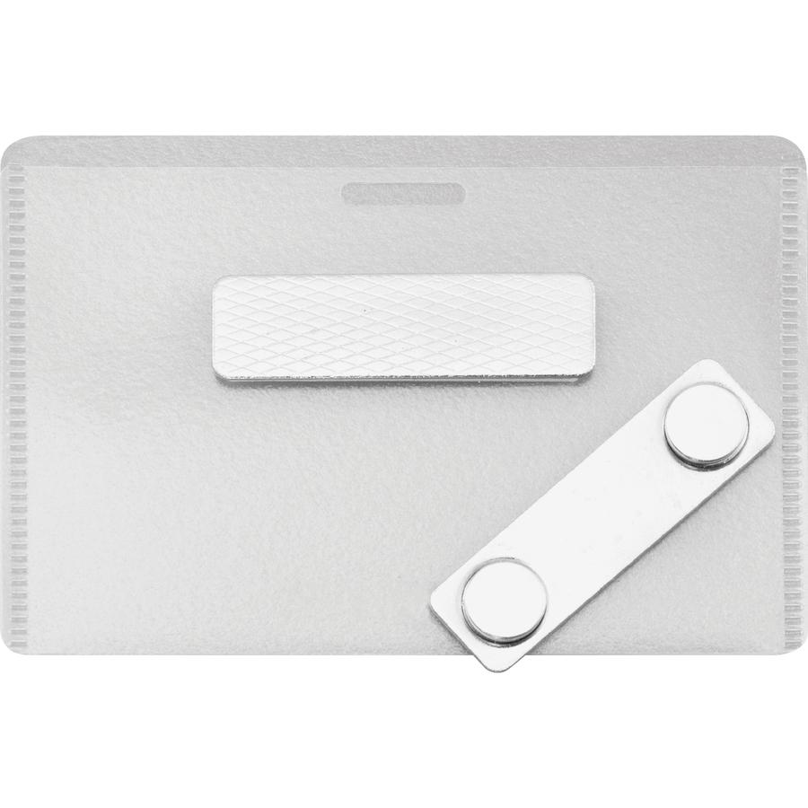 Advantus DIY Magnetic Name Badge Kit - Horizontal - 3.8" x 2.5" x - Plastic - 20 / Pack - White, Clear. Picture 7