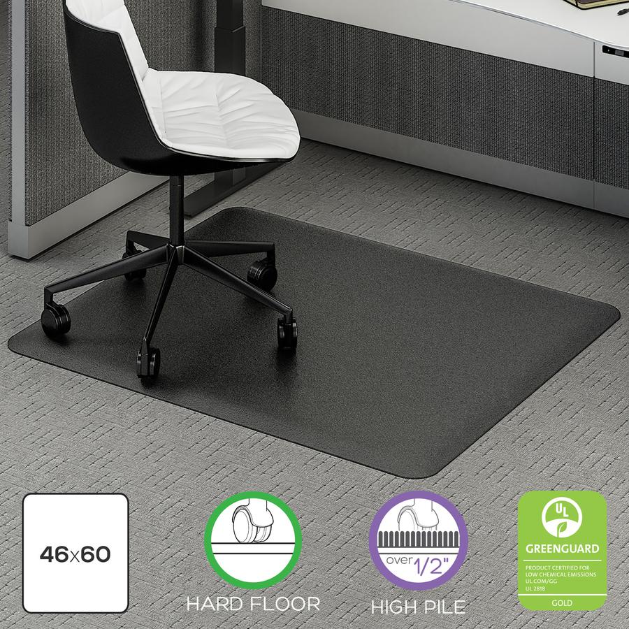 Deflecto Ergonomic Sit-Stand Chair Mat for Multi-surface - Workstation - 53" Length x 45" Width x 0.800" Depth - Rectangular - Foam - Black - 1Each. Picture 4