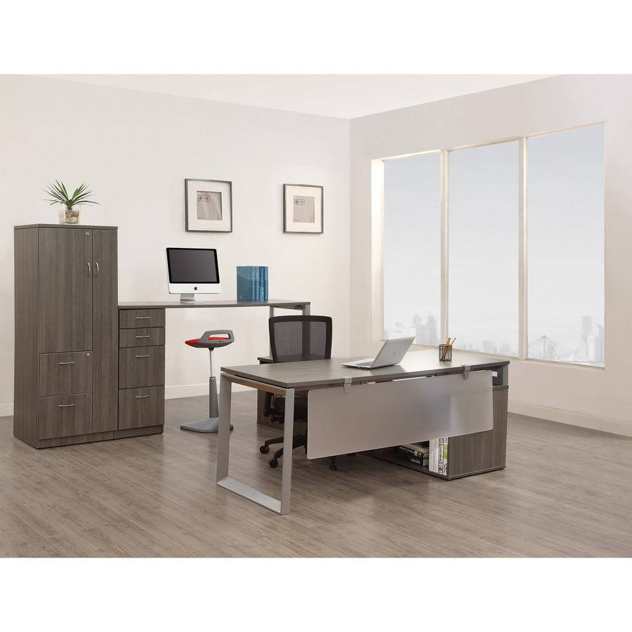 Lorell Relevance Series Charcoal Laminate Office Furniture - 72" x 30" Table Top - Straight Edge - Material: Polyvinyl Chloride (PVC) Edge - Finish: Charcoal, Laminate. Picture 2
