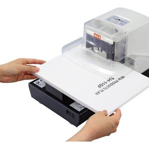 MAX Electronic Stapler - 100 of 80g/m&#178; Paper Sheets Capacity - 1 Each - Black, White. Picture 2
