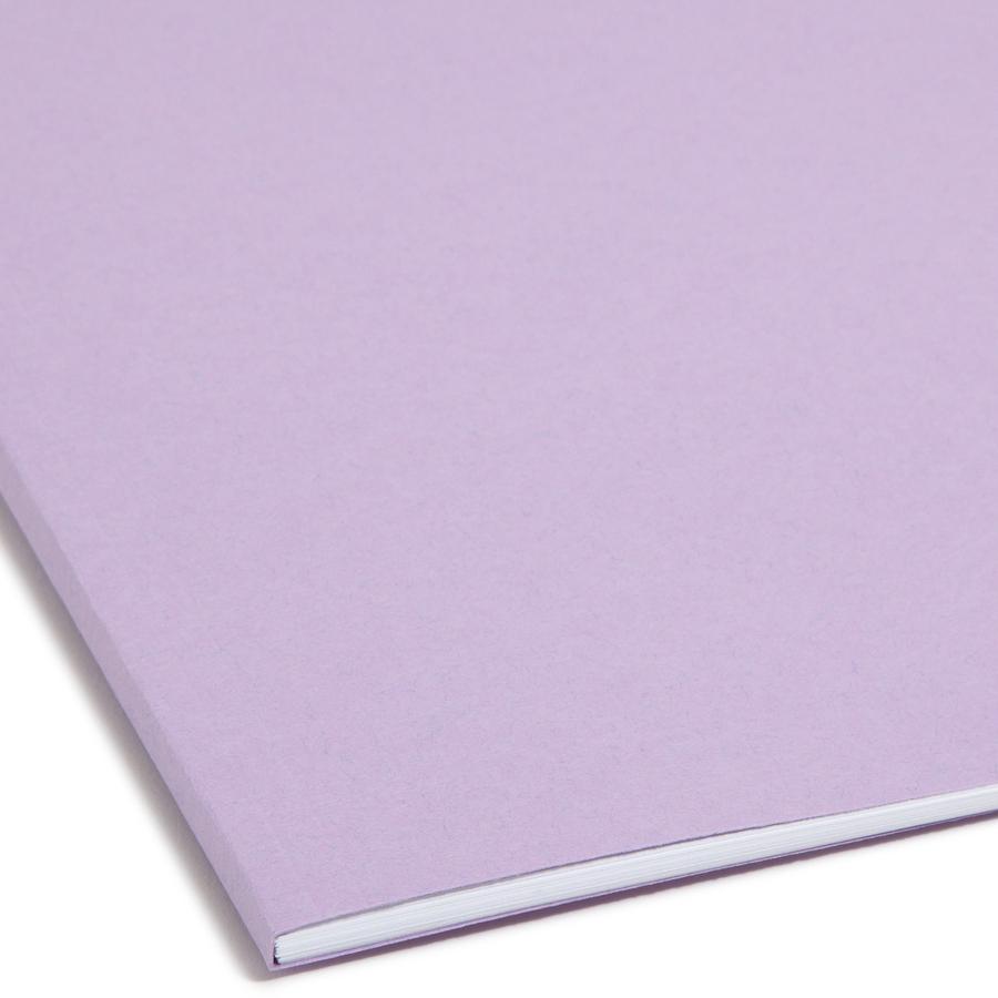 Smead 1/3 Tab Cut Legal Recycled Fastener Folder - 8 1/2" x 14" - 2 Fastener(s) - Top Tab Location - Assorted Position Tab Position - Lavender - 10% Recycled - 50 / Box. Picture 2