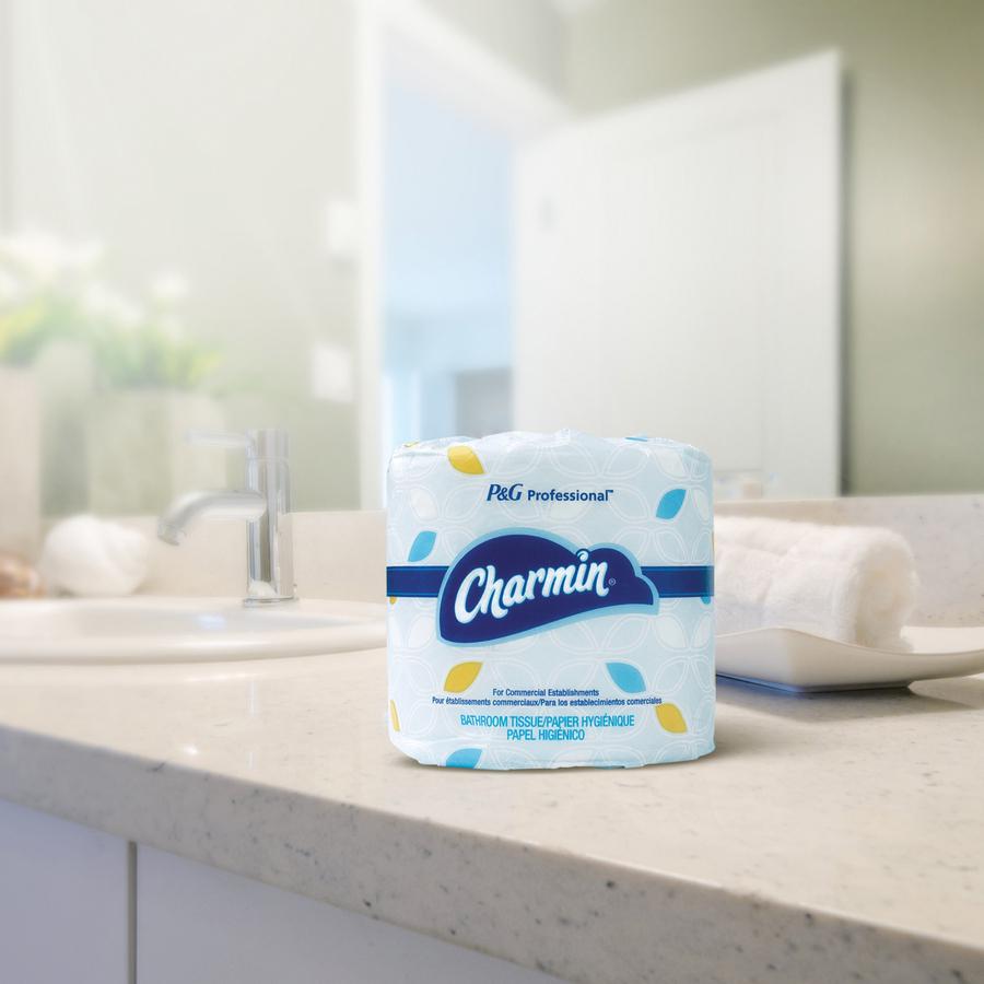 Charmin Toilet Tissue - 2 Ply - 450 Sheets/Roll - White - Durable, Strong, Absorbent, Clog-free, Septic-free, Individually Wrapped - For Bathroom, Hotel, Restaurant, Office - 75 Rolls Per Carton - 75 . Picture 4