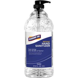 Genuine Joe Hand Sanitizer - Fresh Citrus Scent - 67.6 fl oz (1999.2 mL) - Kill Germs, Bacteria Remover - Hand - Moisturizing - Clear - Hygienic, Fast Acting, Non-drying - 4 / Carton. Picture 2