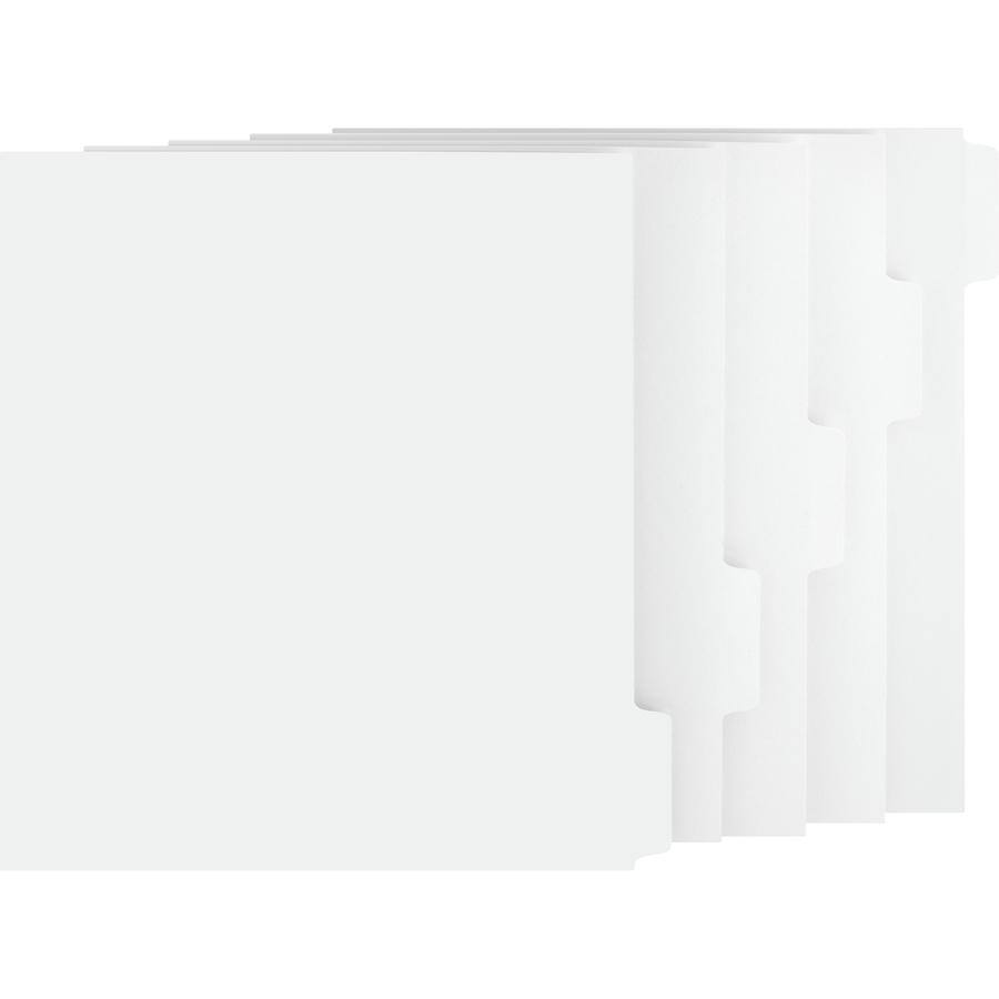 Business Source Tab Printer Economy Index Dividers - Print-on Tab(s) - 5 Tab(s)/Set - 8.5" Divider Width x 11" Divider Length - Letter - White Divider - White Tab(s) - 50 / Box. Picture 7