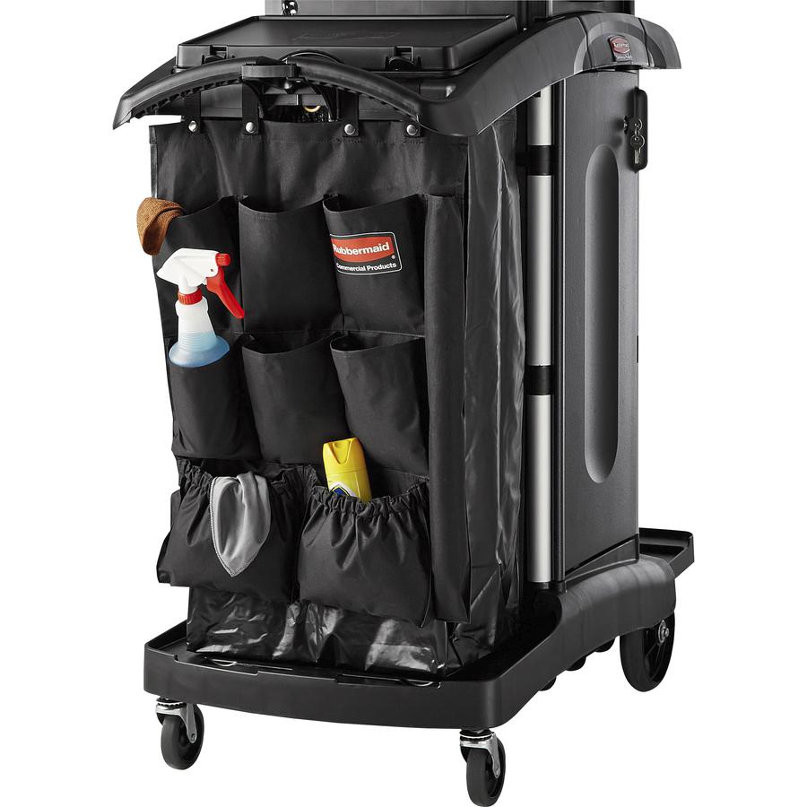 Rubbermaid Commercial Janitor's Cart 9-pocket Hanging Organizer - 9 Pocket(s) - 28" Height x 19.8" Width x 1.5" Depth - Black - Fabric - 1 Each. Picture 2