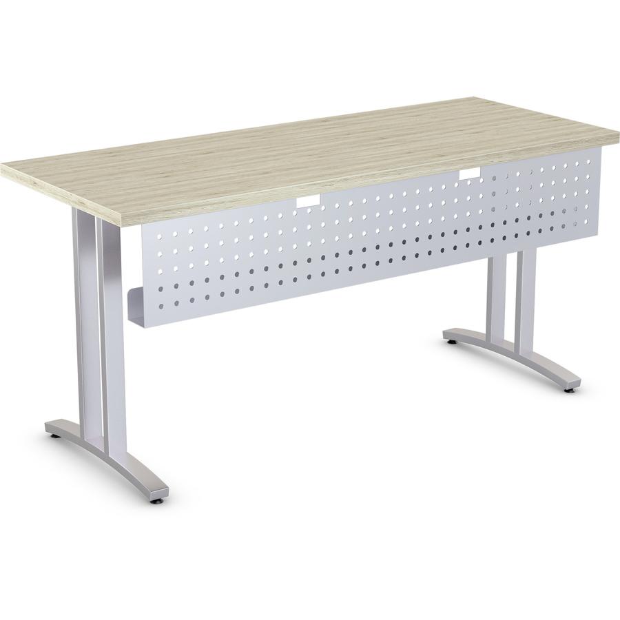 Lorell 60" Training Table Modesty Panel - 54" Width x 3" Depth x 10" Height - Steel - Metallic Silver. Picture 2