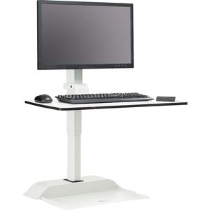 Safco Desktop Sit-Stand Desk Riser - Up to 27" Screen Support - 25 lb Load Capacity - 36" Height x 27.6" Width x 21.9" Depth - Desktop - Steel - White. Picture 6