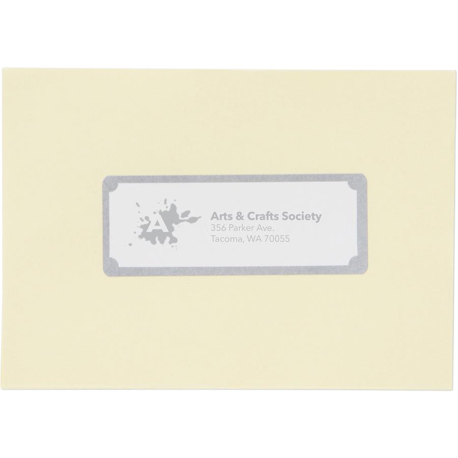Avery&reg; Easy Peel Address Label - 1" Width x 2 5/8" Length - Permanent Adhesive - Rectangle - Inkjet - White, Silver - Paper - 30 / Sheet - 10 Total Sheets - 300 Total Label(s) - 5. Picture 2