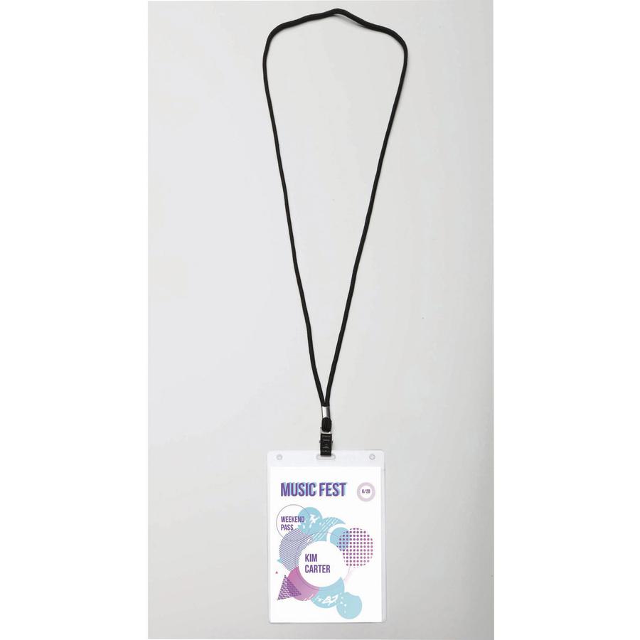 Avery&reg; Vertical Hanging Style Name Badges - White, Black - 25 / Pack. Picture 2