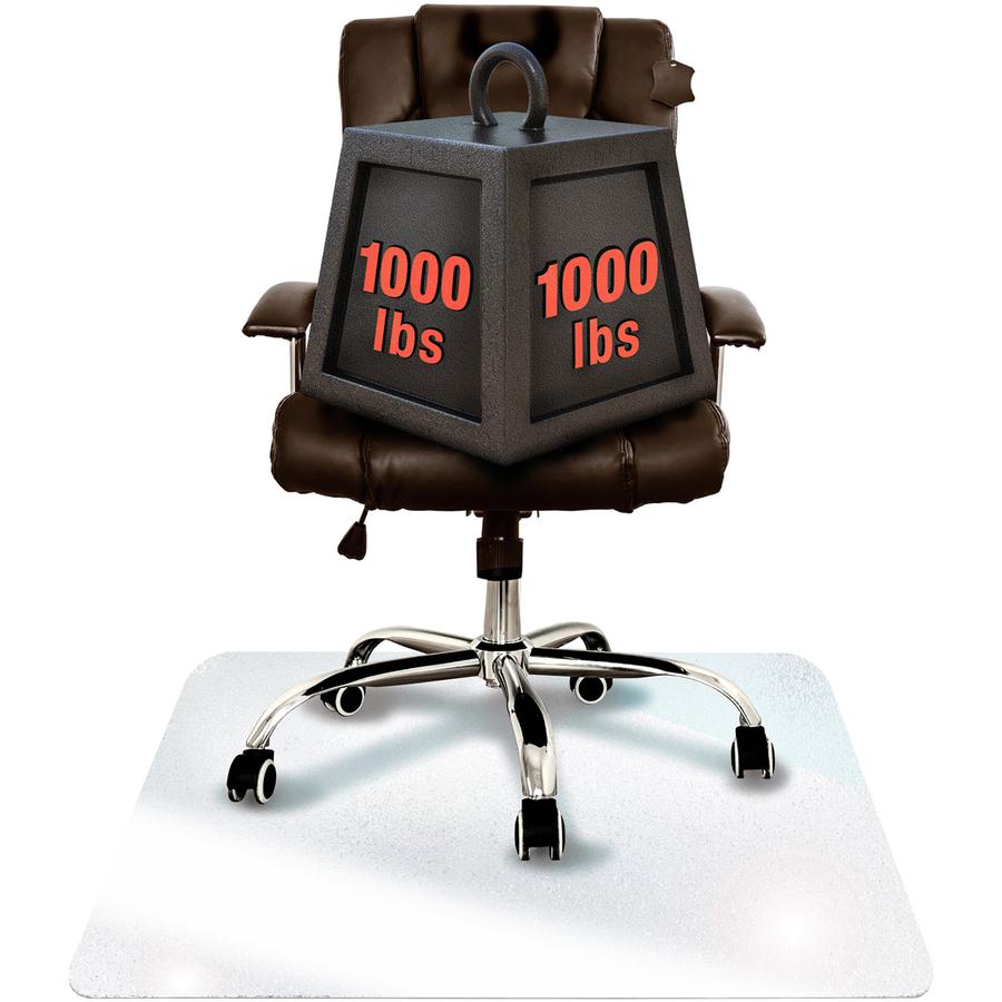 Glaciermat&reg; Heavy Duty Glass Chair Mat for Hard Floors & Carpets - 48" x 60" - Crystal Clear Rectangular Glass Chair Mat For Hard Floor and All Carpet Piles - 60" L x 48" W x 0.2" D. Picture 6