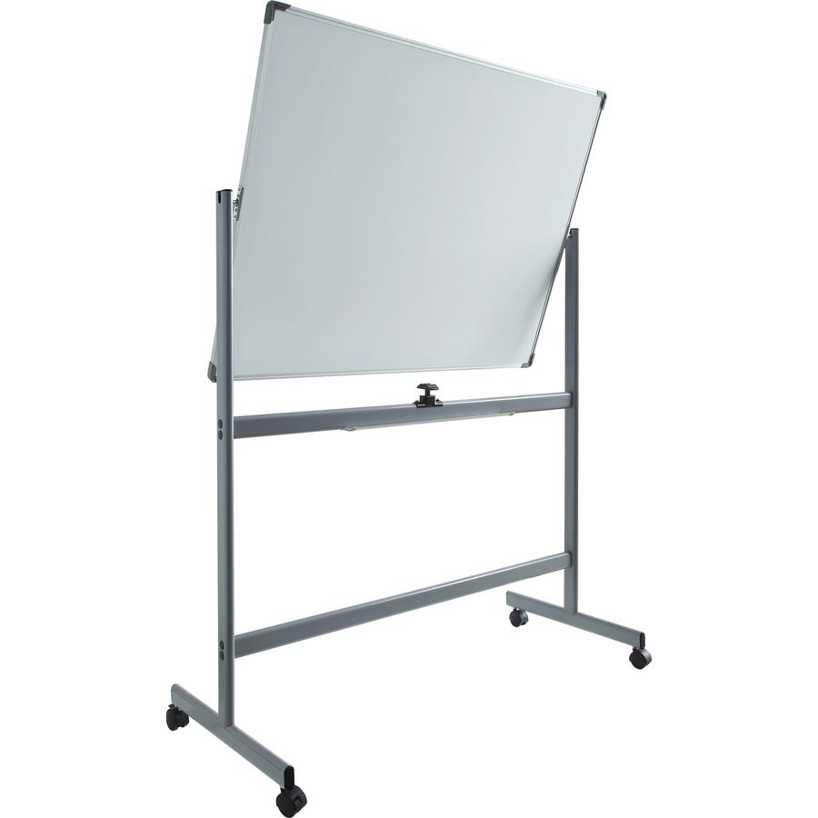 Lorell Double-sided Magnetic Whiteboard Easel - 48" (4 ft) Width x 36" (3 ft) Height - White Surface - Rectangle - Floor Standing - Magnetic - 1 Each. Picture 2
