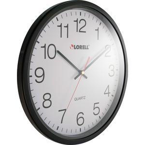 Lorell 12-1/2" Slimline Wall Clock - Analog - Quartz - Black - Modern Style. Picture 5