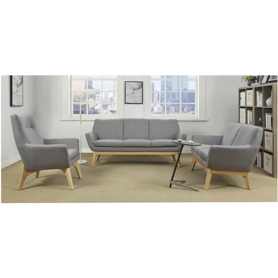 Lorell Quintessence Collection Upholstered Chair - Gray Seat - Gray Back - Low Back - Four-legged Base - 1 Each. Picture 2