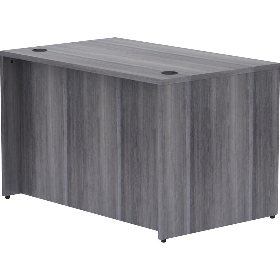 Lorell Weathered Charcoal Laminate Desking Desk Shell - 48" x 30" x 29.5" , 1" Top - Material: Polyvinyl Chloride (PVC) Edge - Finish: Laminate Top, Weathered Charcoal Top. Picture 9