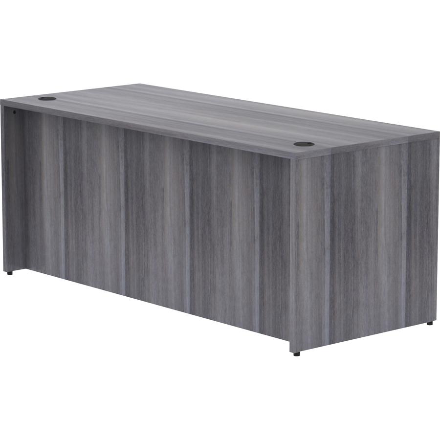 Lorell Weathered Charcoal Laminate Desking Desk Shell - 72" x 30" x 29.5" , 1" Top - Material: Polyvinyl Chloride (PVC) Edge - Finish: Laminate Top, Weathered Charcoal Top. Picture 5