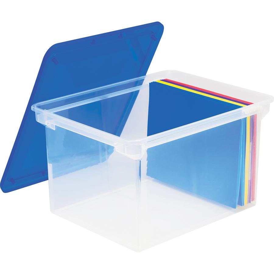 Storex Plastic File Tote Storage Box - Internal Dimensions: 15.50" Length x 12.25" Width x 9.25" Height - External Dimensions: 18.3" Length x 14" Width x 10.5"Height - 45 lb - Media Size Supported: Le. Picture 2