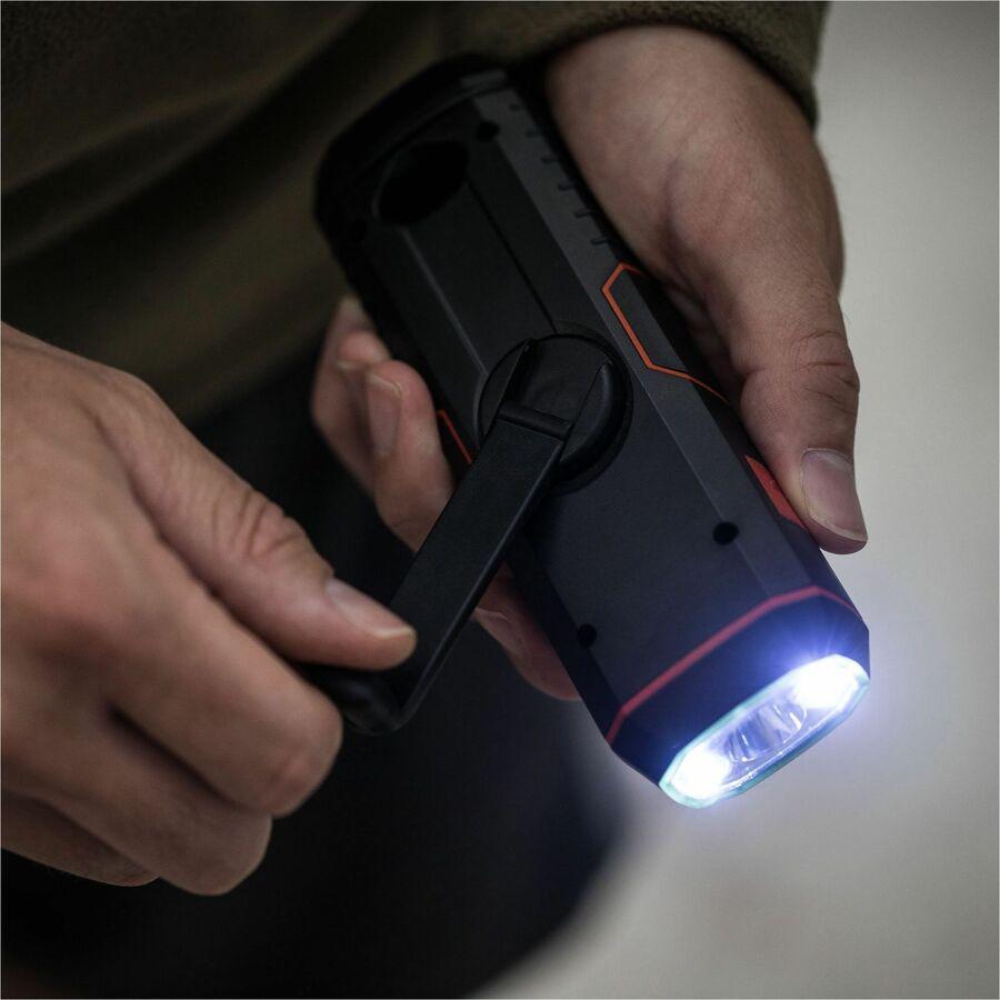 Life+Gear Stormproof Crank Light - 30 lm Lumen - Lithium Ion (Li-Ion) - Battery, USB - Water Resistant, Water Proof, Impact Resistant - Red, Black - 1 Each. Picture 2